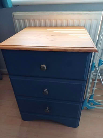 Photo of free Bedside drawers blue and pine (Hoddesdon EN11) #1