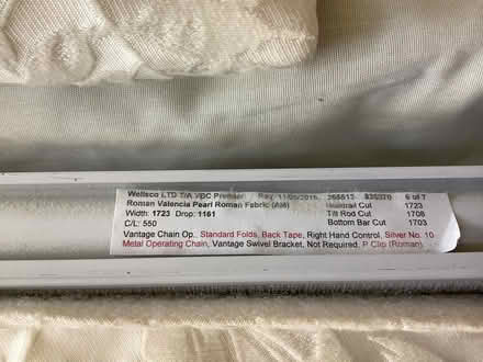 Photo of free Roman blinds (qty 7), cream colour (Saughall village CH1) #4