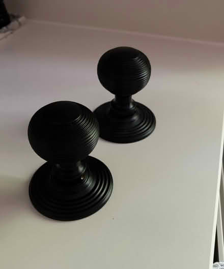 Photo of free 5 x Matt black brass door knobs (W12) #2