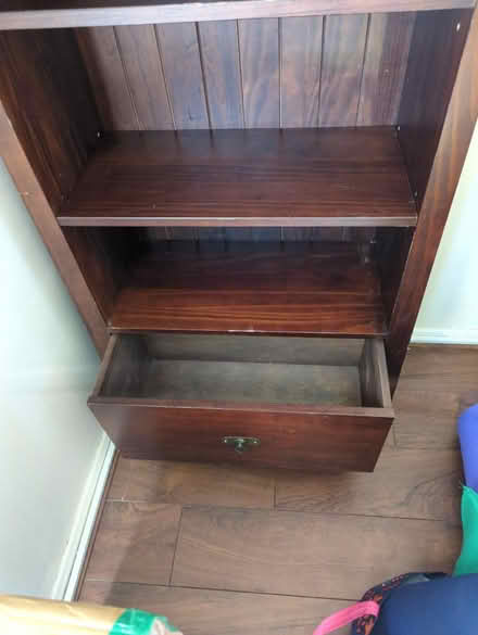 Photo of free Dark wooden bookcase with drawer (Maidstone ME15) #2