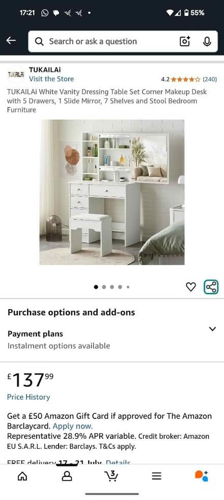 Photo of free Dressing Table (Chessington KT9) #4