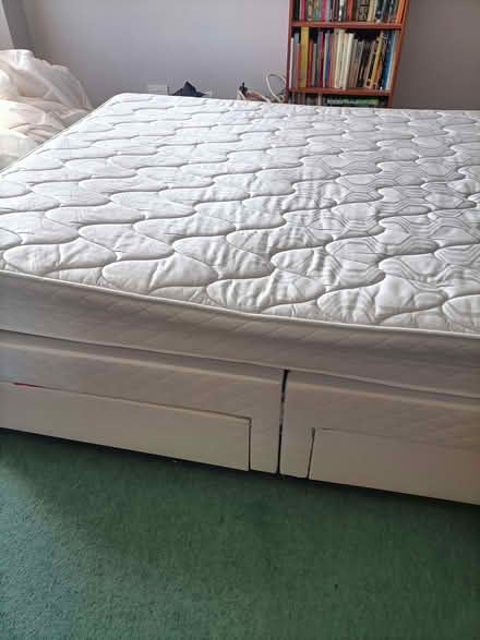 Photo of free King size divan bed with mattress and headboard (Lychpit RG24) #1