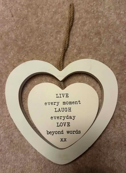 Photo of free Heart shaped hanging quote (Sheet GU31) #1