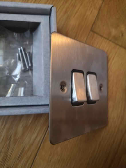 Photo of free 2-gang bruahed steel light switch (Streatham SW16) #4