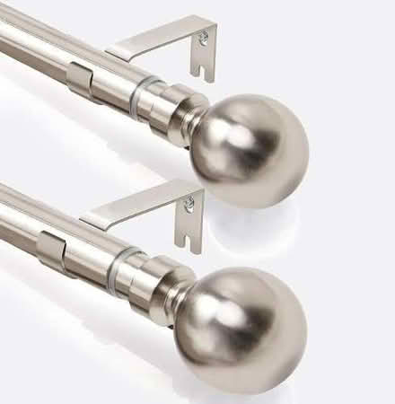 Photo of free 120-210cm curtain poles brushed silver (Muswell Hill N10) #1