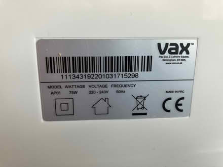 Photo of free Vax Air Filter (Vale of White Horse SN7) #2