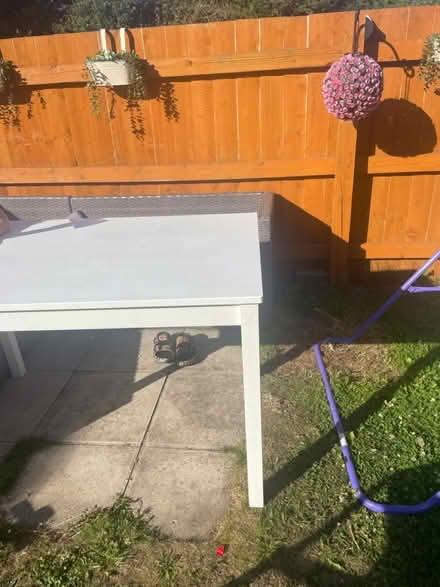 Photo of free White table and four chairs (Chester) #2