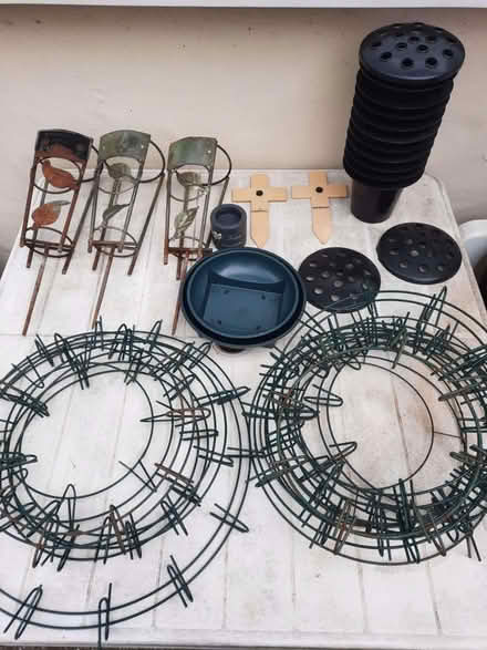 Photo of free Grave pots, wreath frames etc (Stanley Gate L39) #1