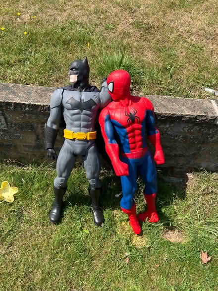 Photo of free Large Batman and Spiderman figures (Surbiton KT5) #1