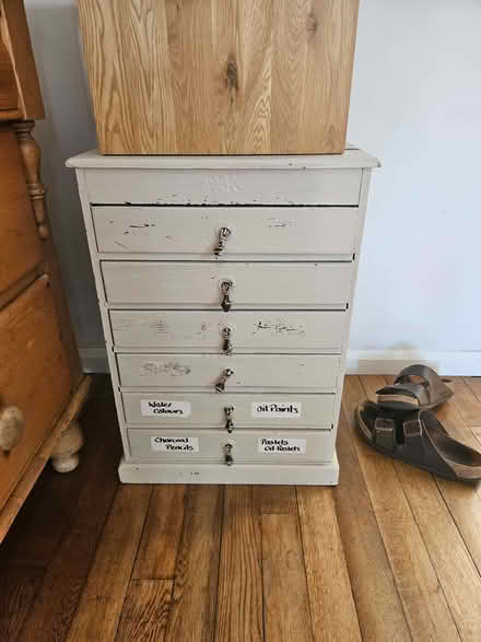 Photo of free Bed side, wooden drawers (Burbage SK17) #1