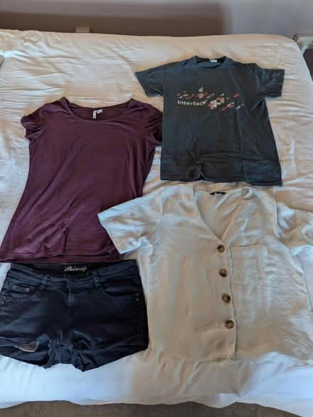 Photo of free 3 tops & denim shorts (Leytonstone) #1