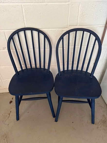 Photo of free 2 painted oak kitchen chairs (collyweston, PE9) #1