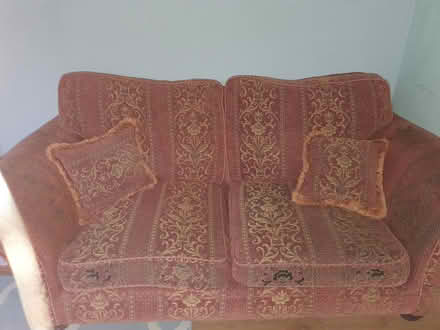 Photo of free Red sturdy old vintage sofa (Luton) #1