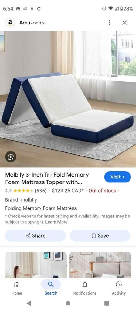 Photo of free Trifold mattress (Parkdale) #2