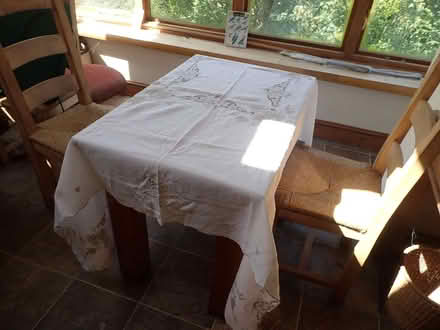 Photo of free Very large linen embroidered tablecloth & napkins (Fairfield LA1) #1