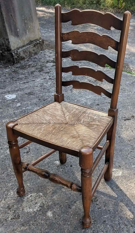 Photo of free Dining chairs, wood and rattan (Bamford S33) #1