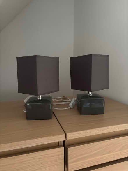Photo of free x2 grey bedside lamp (Swindon SN25) #2
