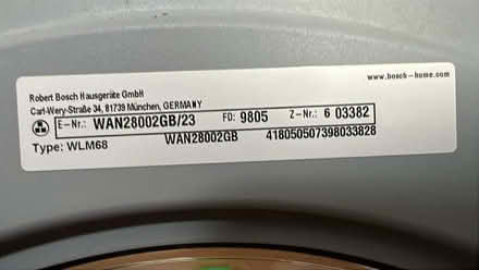 Photo of free Bosch washing machine (Collier Row RM5) #3