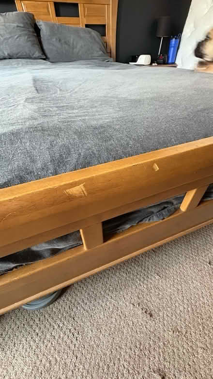 Photo of free Solid wood king size bed base (S8 woodseats) #2