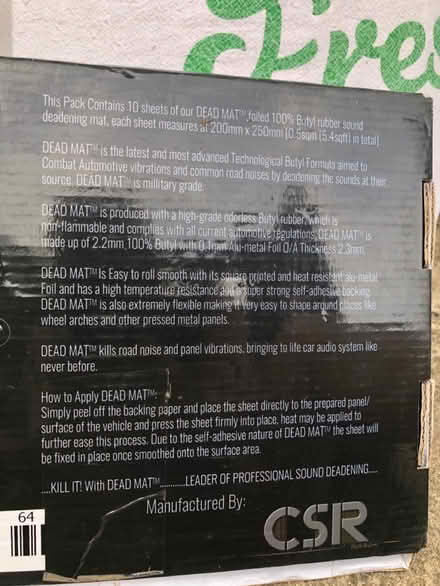 Photo of free Sound deadening pads (High Green, S35) #3