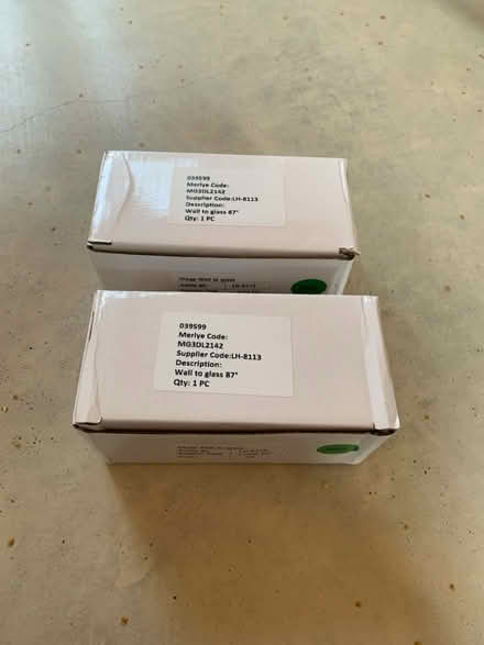 Photo of free Pair of Merlyn wall to glass shower hinges (Manor Court E10) #2