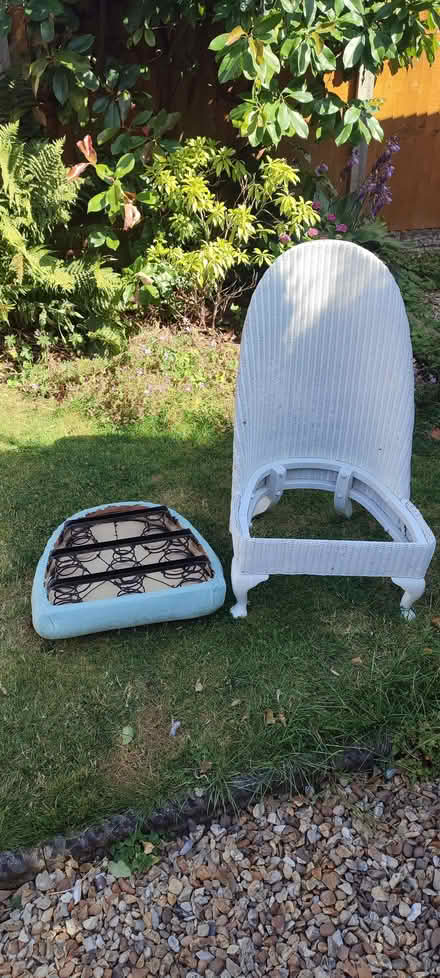 Photo of free Lloyd Loom style rattan low bedroom chair. (Bridgnorth WV16) #1