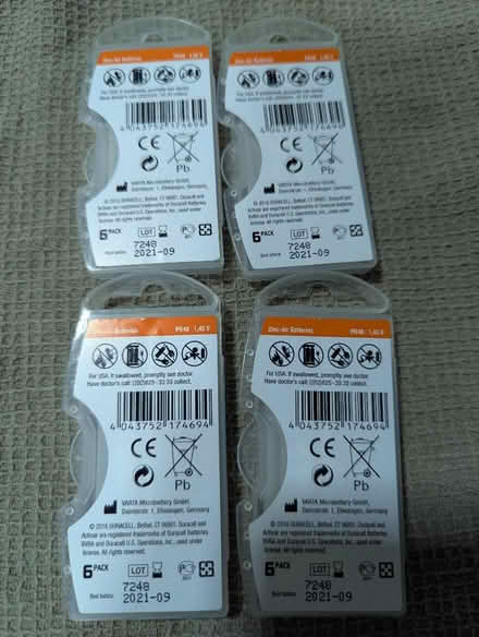 Photo of free 3 full PACs of Active Ait hearing aid batteries (Grangeway area NN10) #2