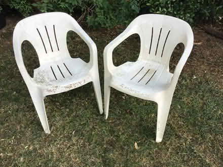 Photo of free 2 plastic garden chairs (Chadwick End B93) #1