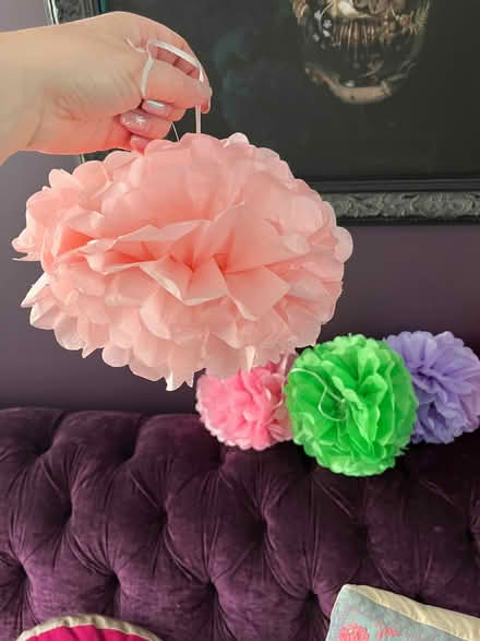Photo of free Pretty paper Pom pom decorations (Wokingham RG40) #1