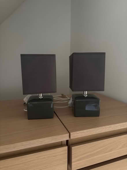 Photo of free x2 grey bedside lamp (Swindon SN25) #3
