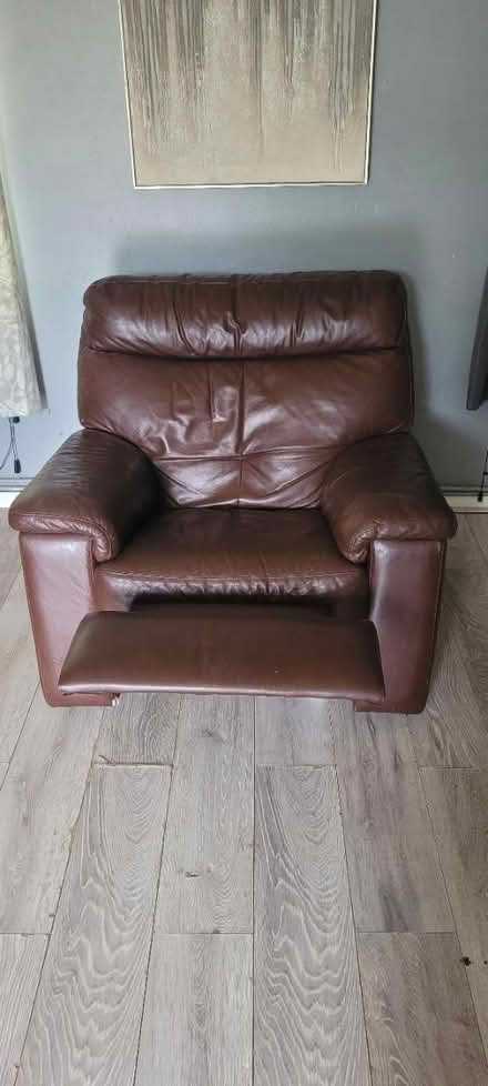 Photo of free Brown leather recliner (Broxbourne EN10) #1