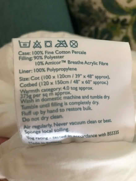 Photo of free Cot duvet (Bromham MK43) #2