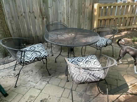 Photo of free Metal patio table & chairs (Downtown Oak Park) #1