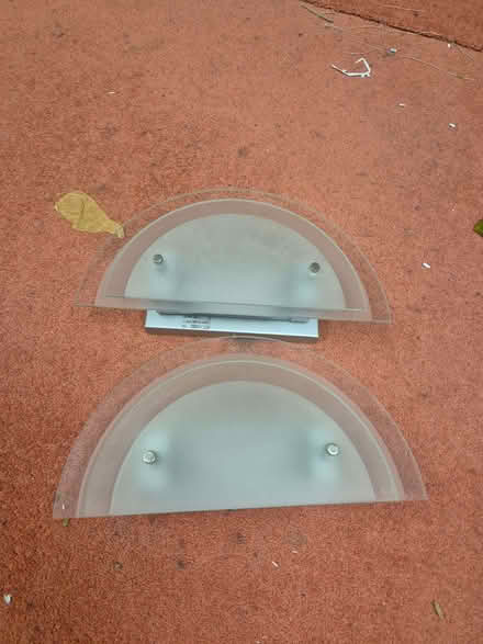 Photo of free Pair of Glass Semicircular Wall Lights (Shenley Lodge MK5) #1