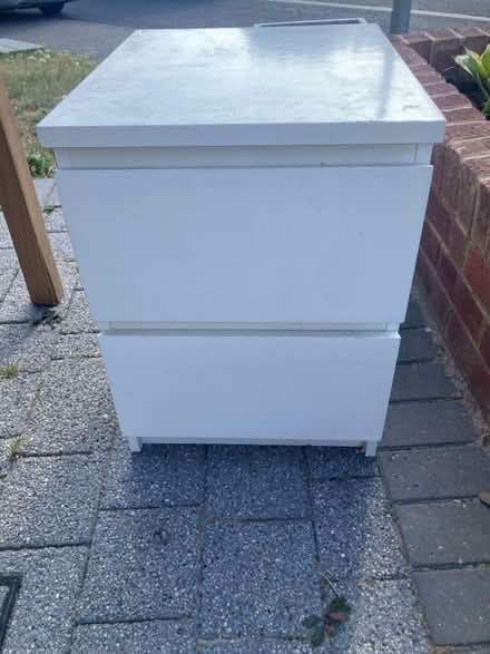 Photo of free White Bedside table- ikea (Great baddow CM2) #3