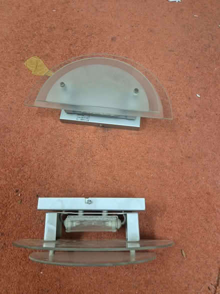 Photo of free Pair of Glass Semicircular Wall Lights (Shenley Lodge MK5) #2