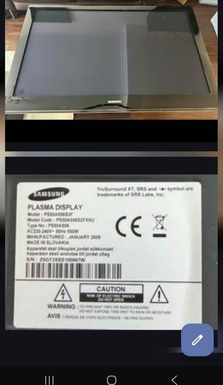 Photo of free 50" Plasma TV (Northwood HA6) #1