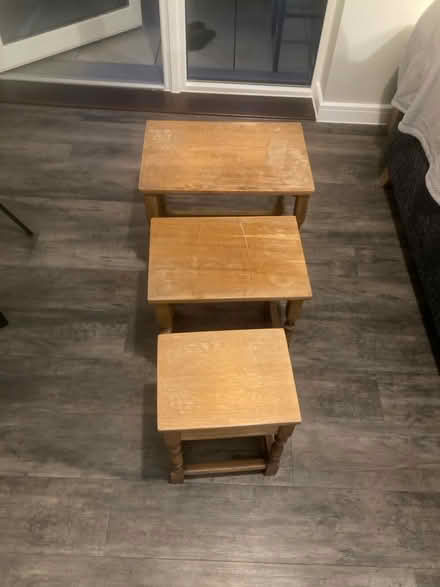 Photo of free Nest of three small coffee tables (Wood Street E17) #1