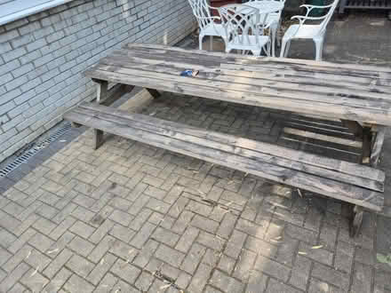 Photo of free 8ft pub bench 1 (Mansfield Road NW3) #2