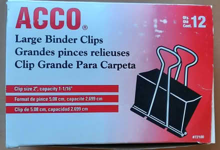 Photo of free 12 Large Binder Clips (south San Carlos) #1