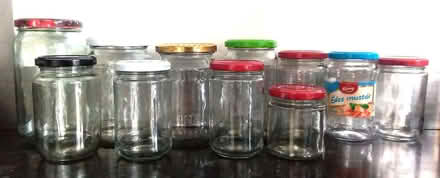 Photo of free 20 glass jars with lids, different sizes (Romsey Ward CB1) #1
