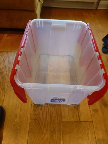 Photo of free 1 used plastic stackable storage box (Chiswell Green AL2) #1