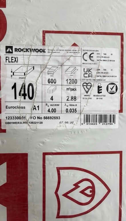 Photo of free A1 Flexi Rockwool Insulation 140mm (Tipton, DY4) #2