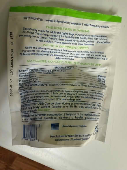 Photo of free Anti-inflammatory relief chews (Valencia Avenue, Sunnyvale) #4