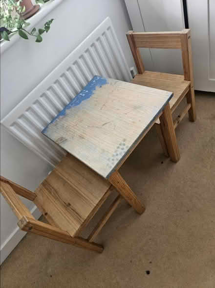 Photo of free Toddler wooden table with 2 chairs (Bracknell, RG12) #1