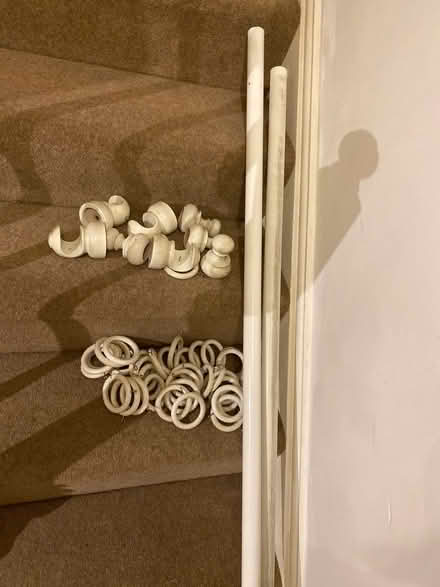 Photo of free 2 x thick white curtain poles (Hove Green BN3) #1