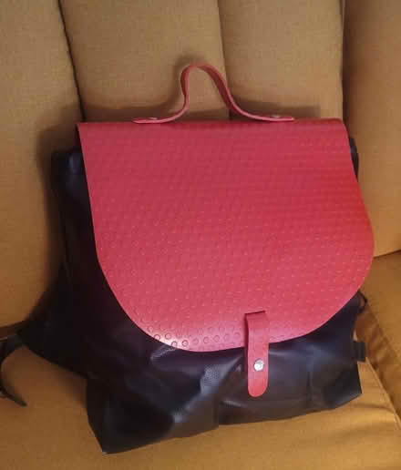 Photo of free Custom made red & black backpack (Downtown Berkeley) #2