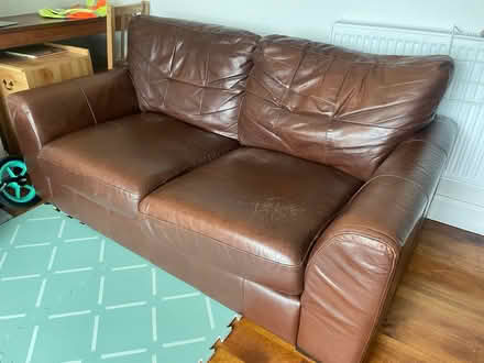 Photo of free Leather sofa bed (PO21 5NE) #1