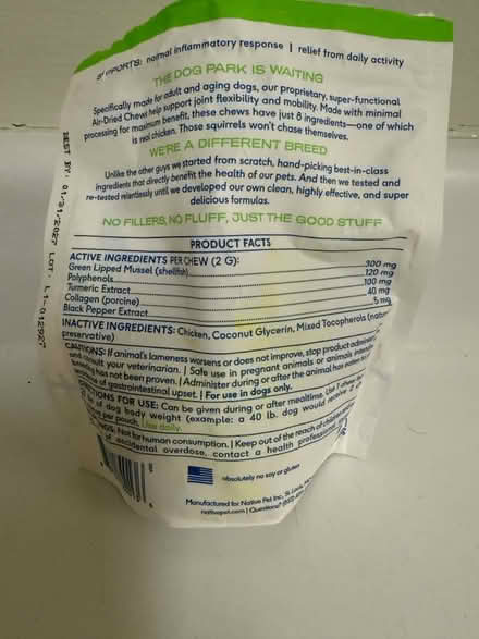 Photo of free Anti-inflammatory relief chews (Valencia Avenue, Sunnyvale) #3