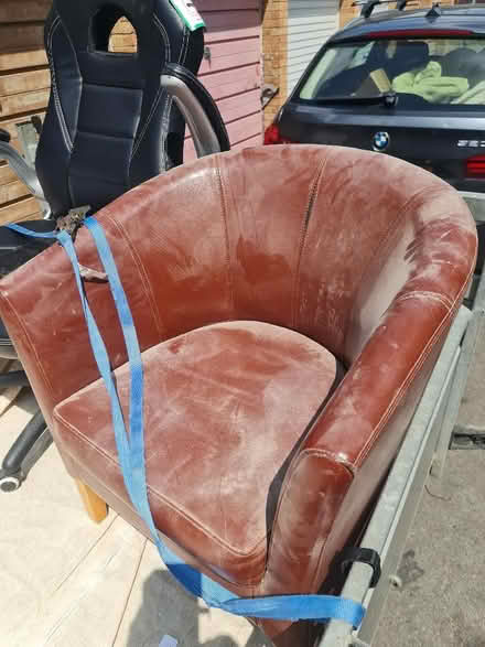 Photo of free Tub Chair, Brown Leather (CT2) #1